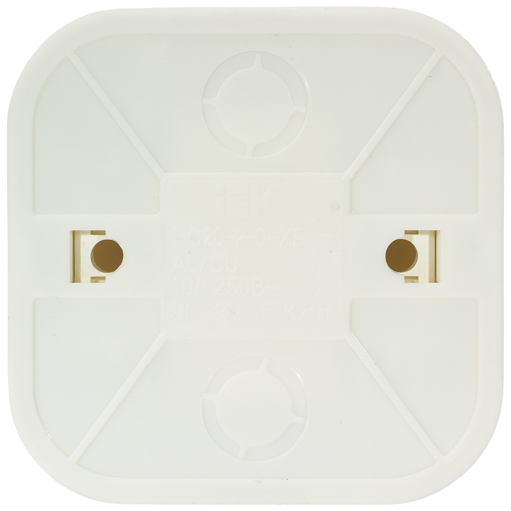 Выключатель открытой проводки ИЭК Glory, 2-клавишный, 10А, белый