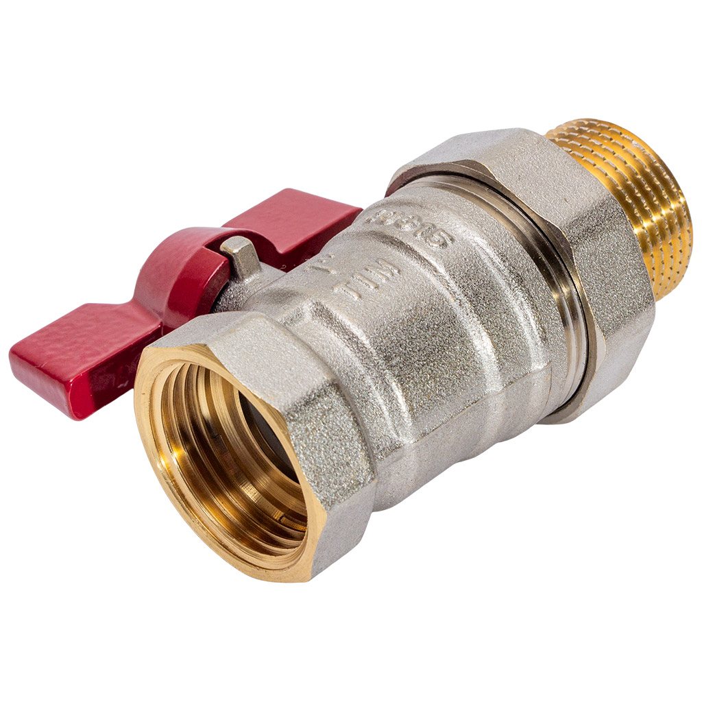 Кран шаровый для воды TIM, 1" г-ш, бабочка