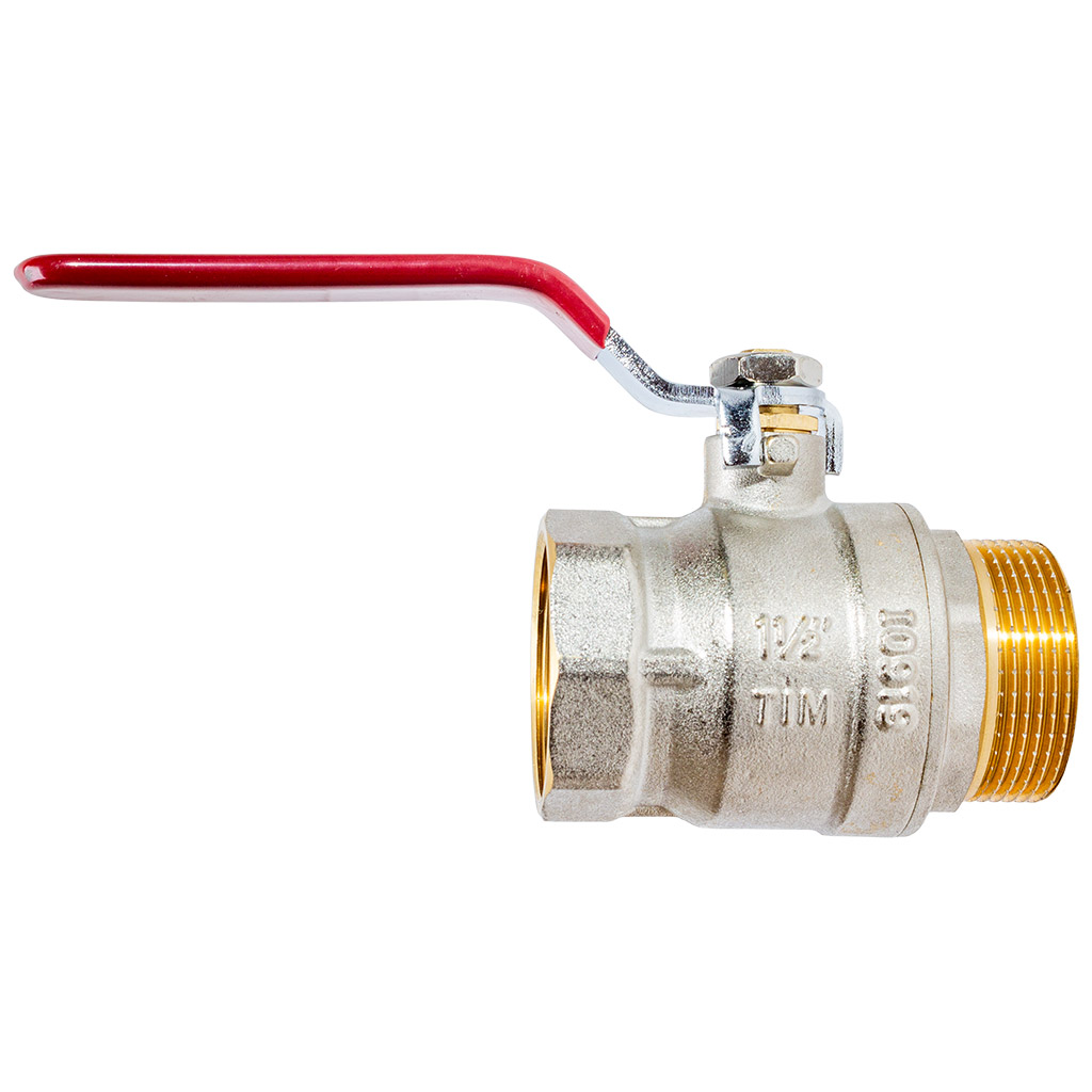 Кран шаровый для воды TIM, 1 1/2" г-ш, рычаг