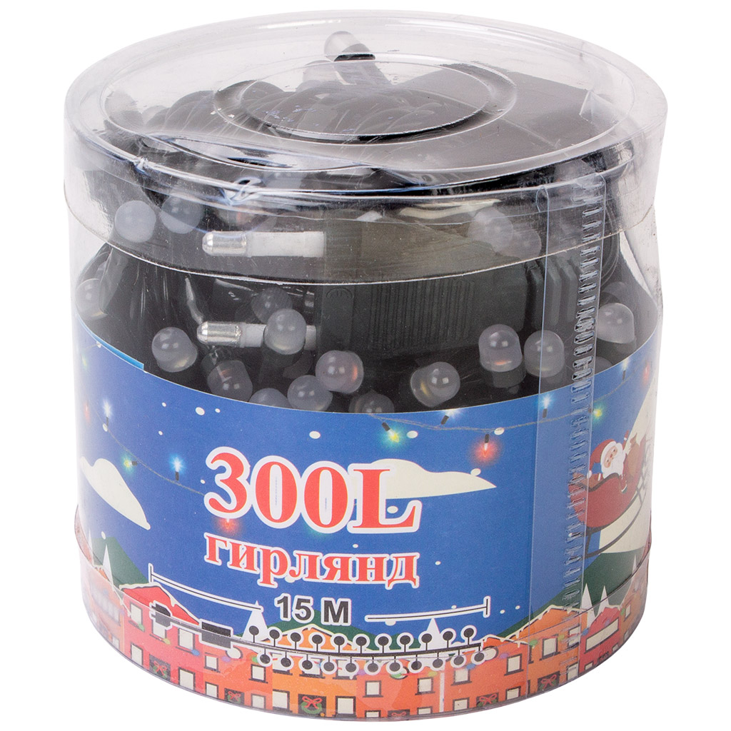 Электрогирлянда Нить, прямая, V8 300 ламп, цветной свет