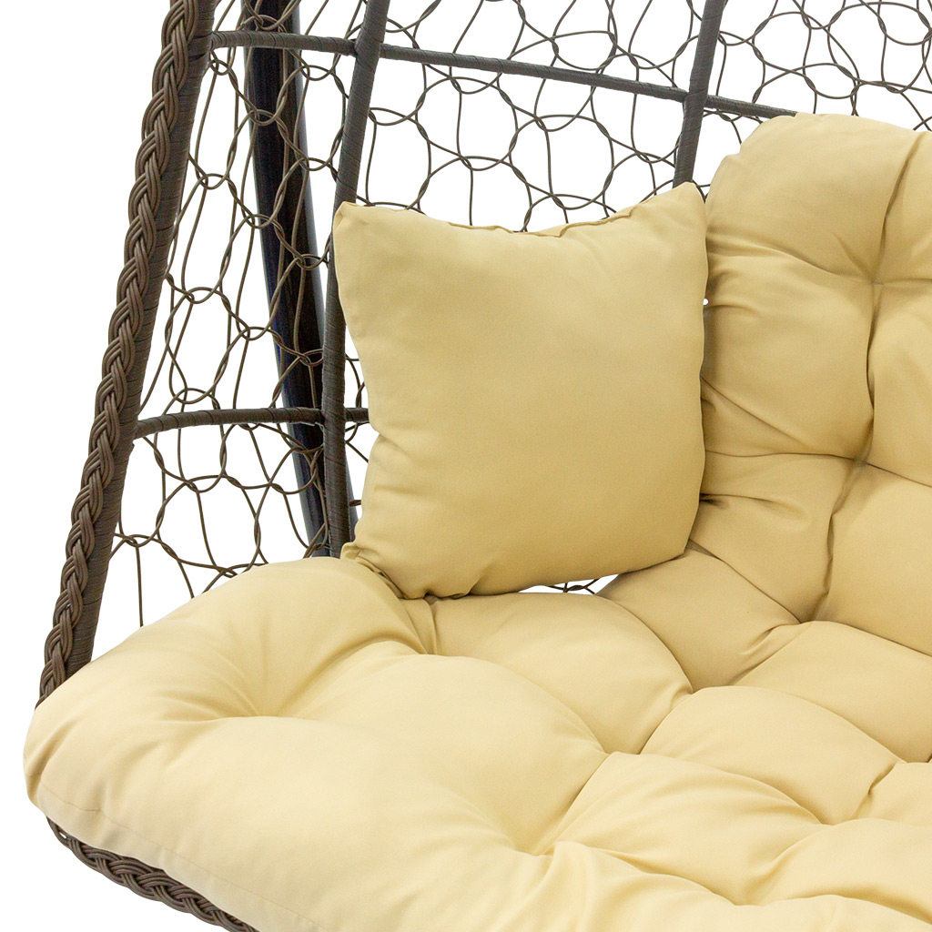 Кресло подвесное Беатрис 7036, двойное, коричневое