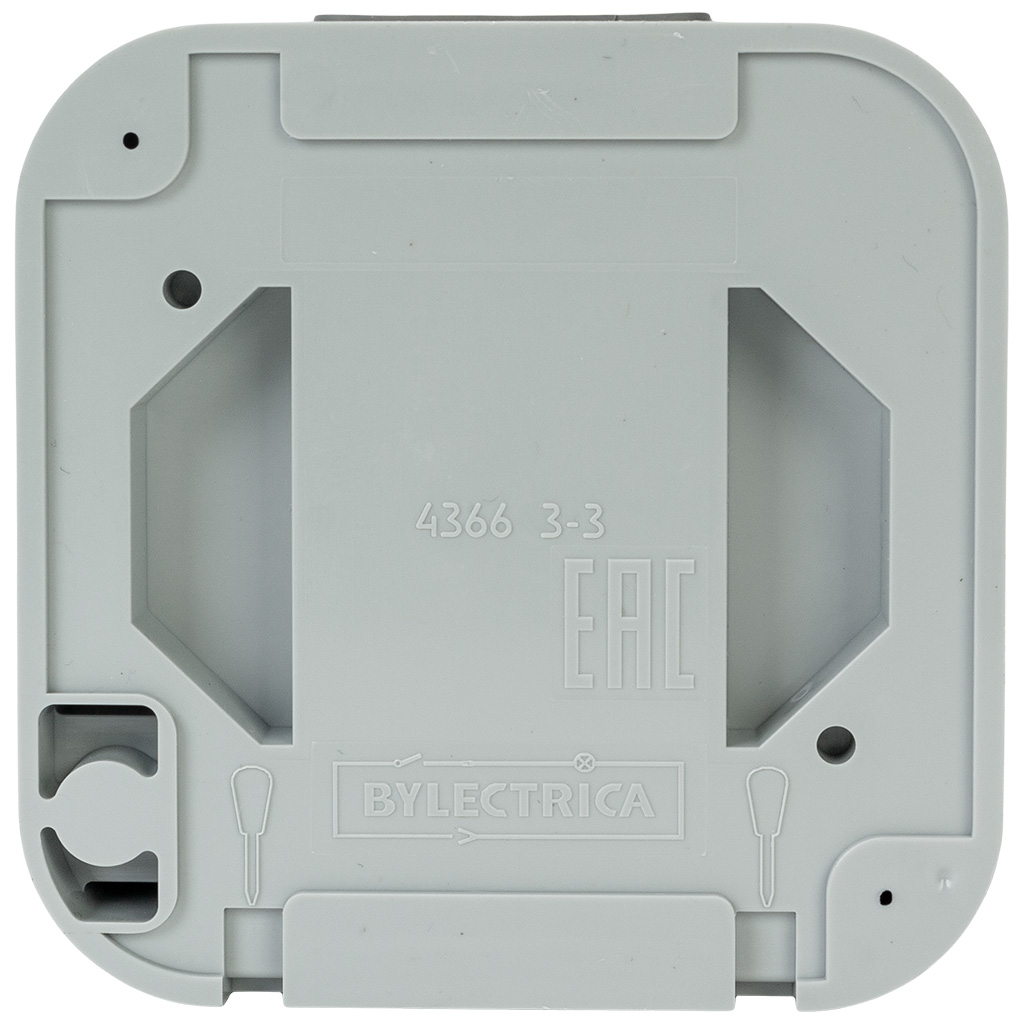 Розетка открытой проводки Bylectrica Пралеска Аква, 1-местная, 16А, с заземлением, с крышкой, IP54, серая