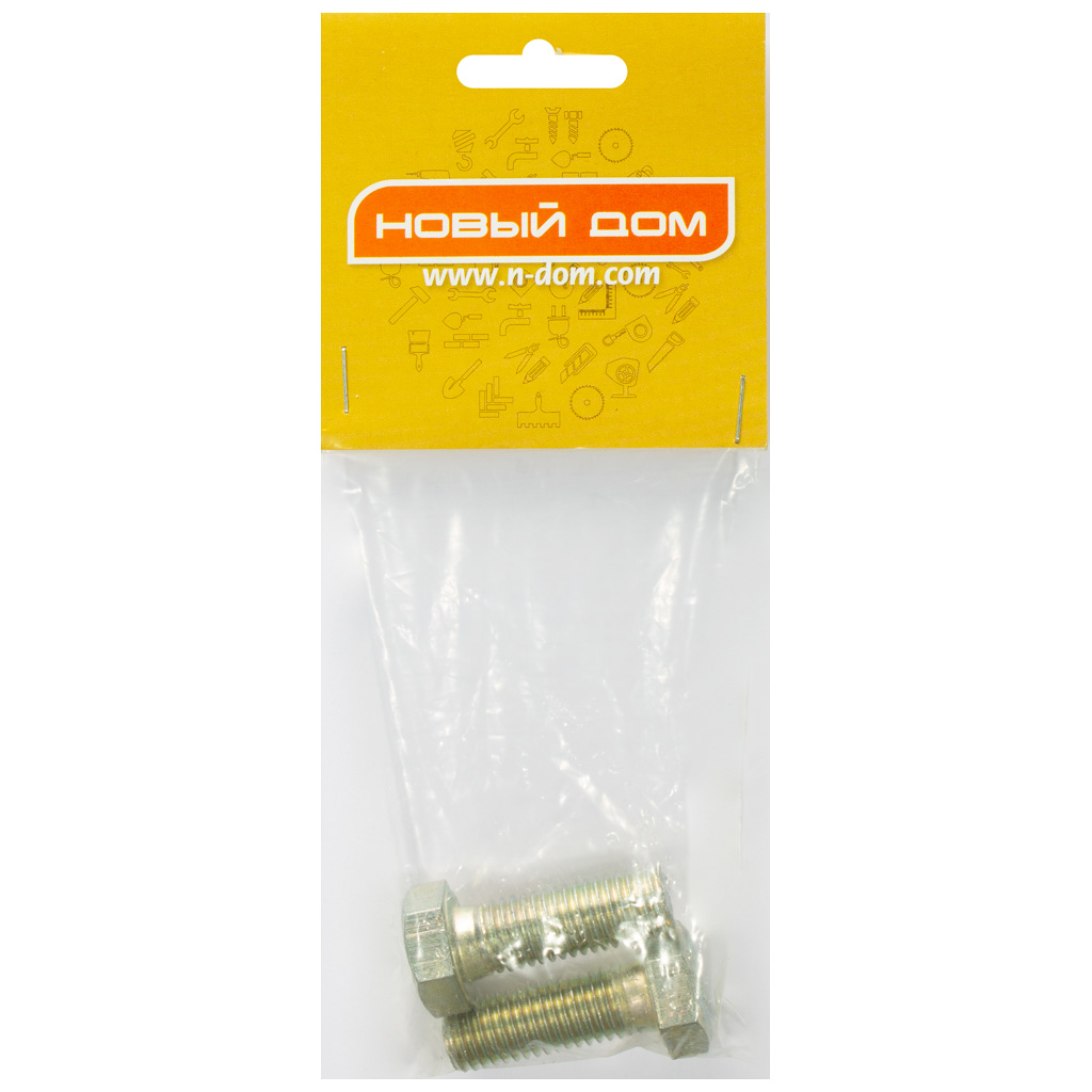 Болт с шестигранной головкой М 14 х 40, оцинкованный, 2 шт/упак