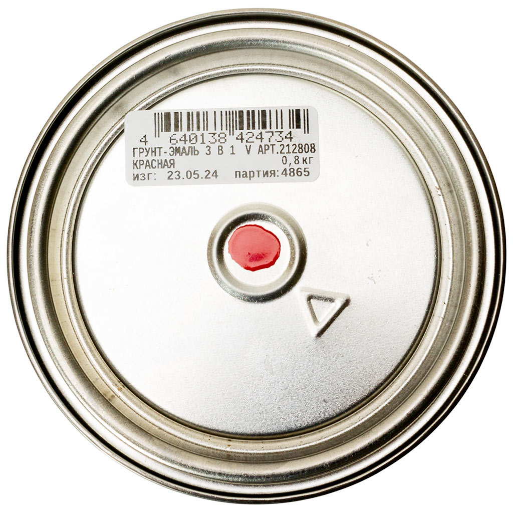 Грунт-эмаль "V" по ржавчине 3в1, красная, 0,8кг