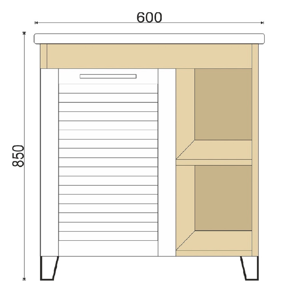 Тумба Olsen 60 с умывальником Элина 60, белое дерево/дуб баррик