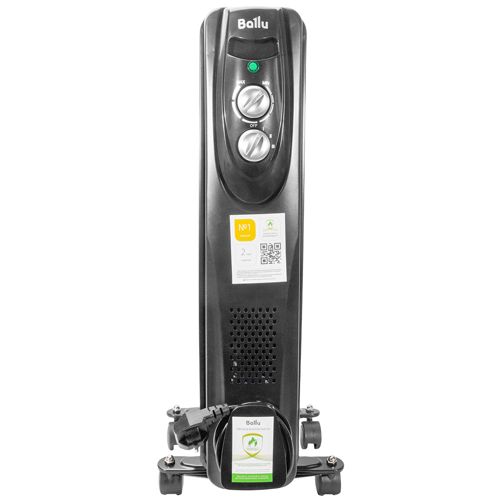 Масляный обогреватель Ballu Classic black BOH/CL-07BRN 1500 (7 секций)