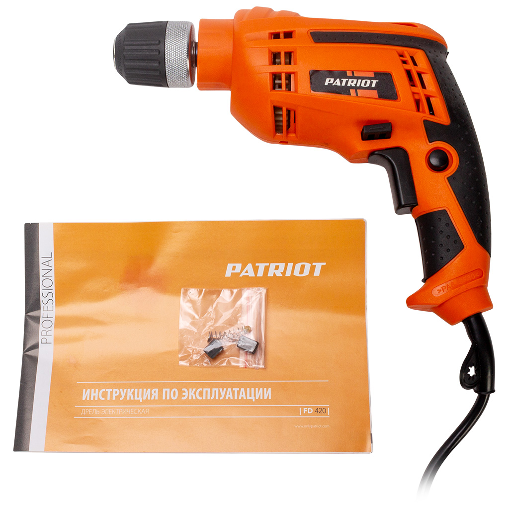 Дрель-шуруповерт сетевой Patriot FD 420, 450Вт