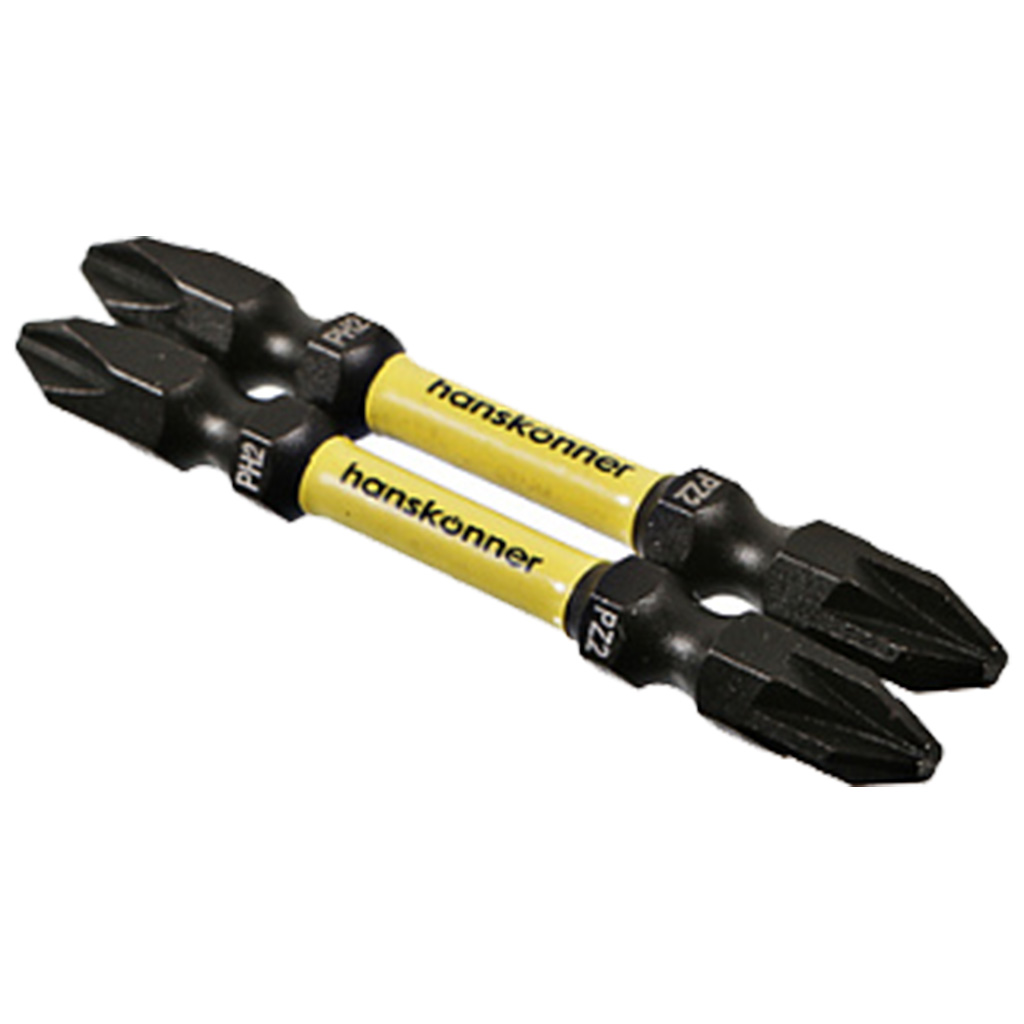 Бита Hanskonner ImppactPower, PH/PZ №2, двухсторонние, торсионные, 65мм, 2шт