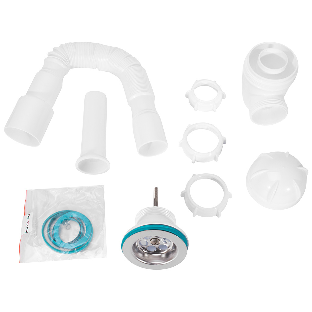 Сифон для мойки Aquant S0115-35-MR, прямой бутылочный, 1 1/2" х D40-50мм, L700мм, для умывальника