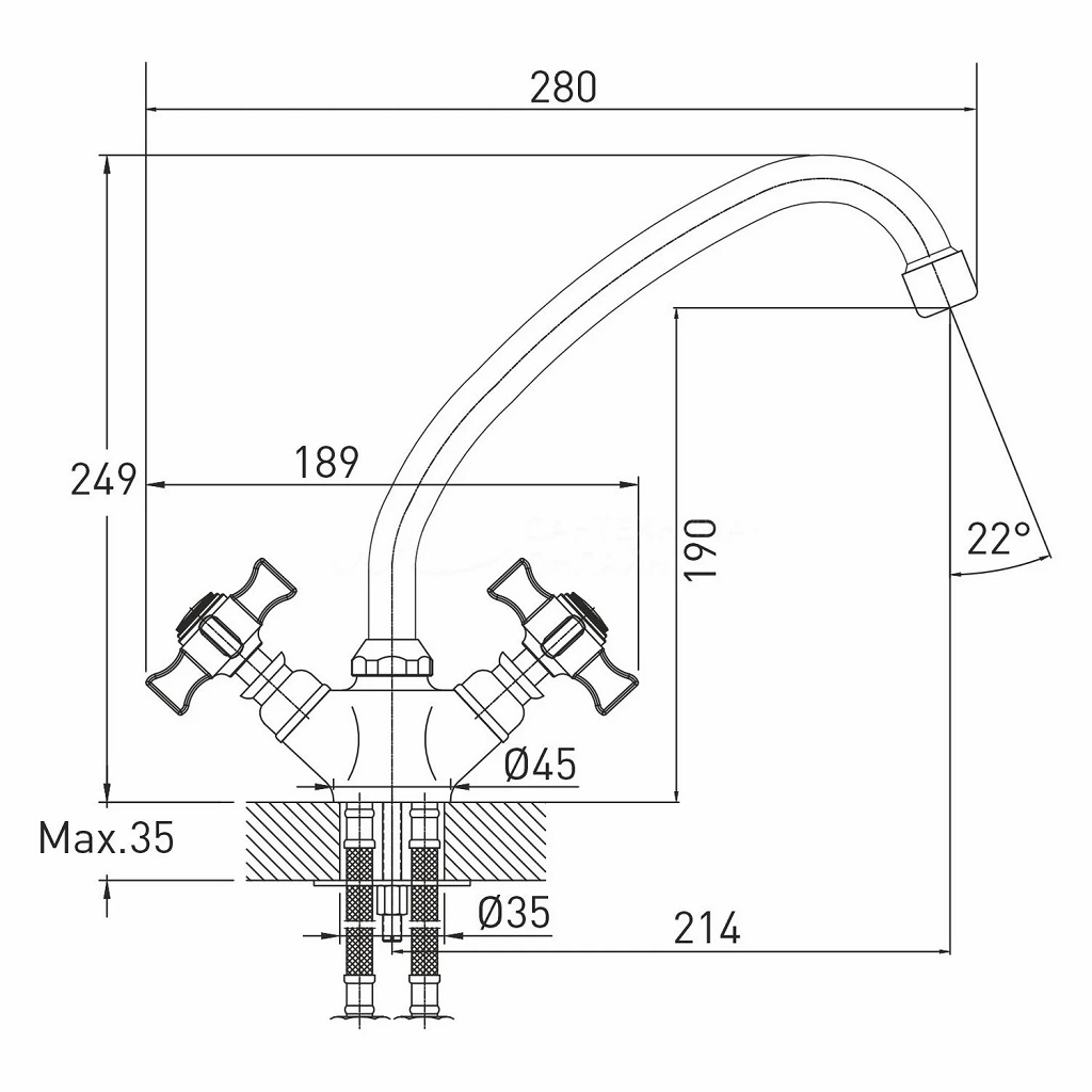 Смеситель Mixline ML30-03 Classic, для кухни, хром