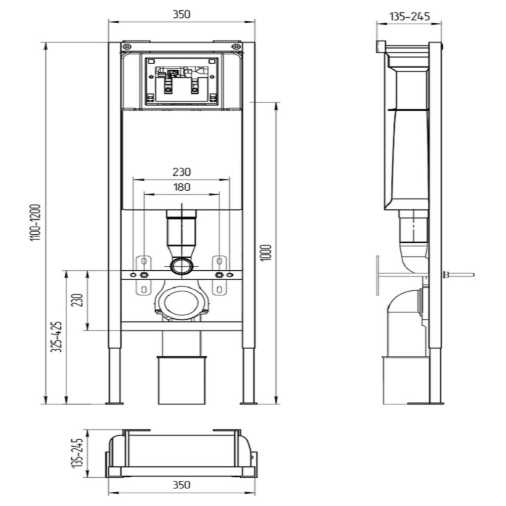 Система инсталляции Cersanit, с кнопкой