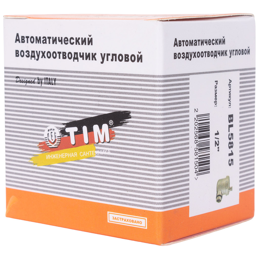 Воздухоотводчик угловой Tim, 1/2''