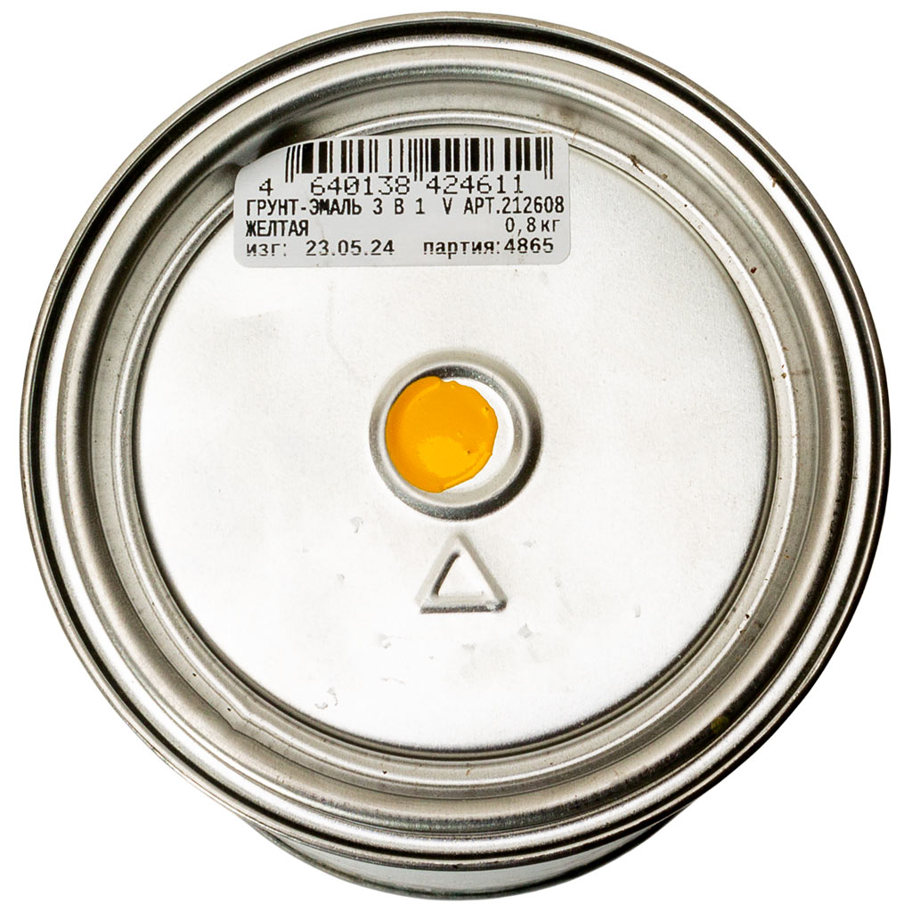 Грунт-эмаль "V" по ржавчине 3в1, желтая, 0,8кг