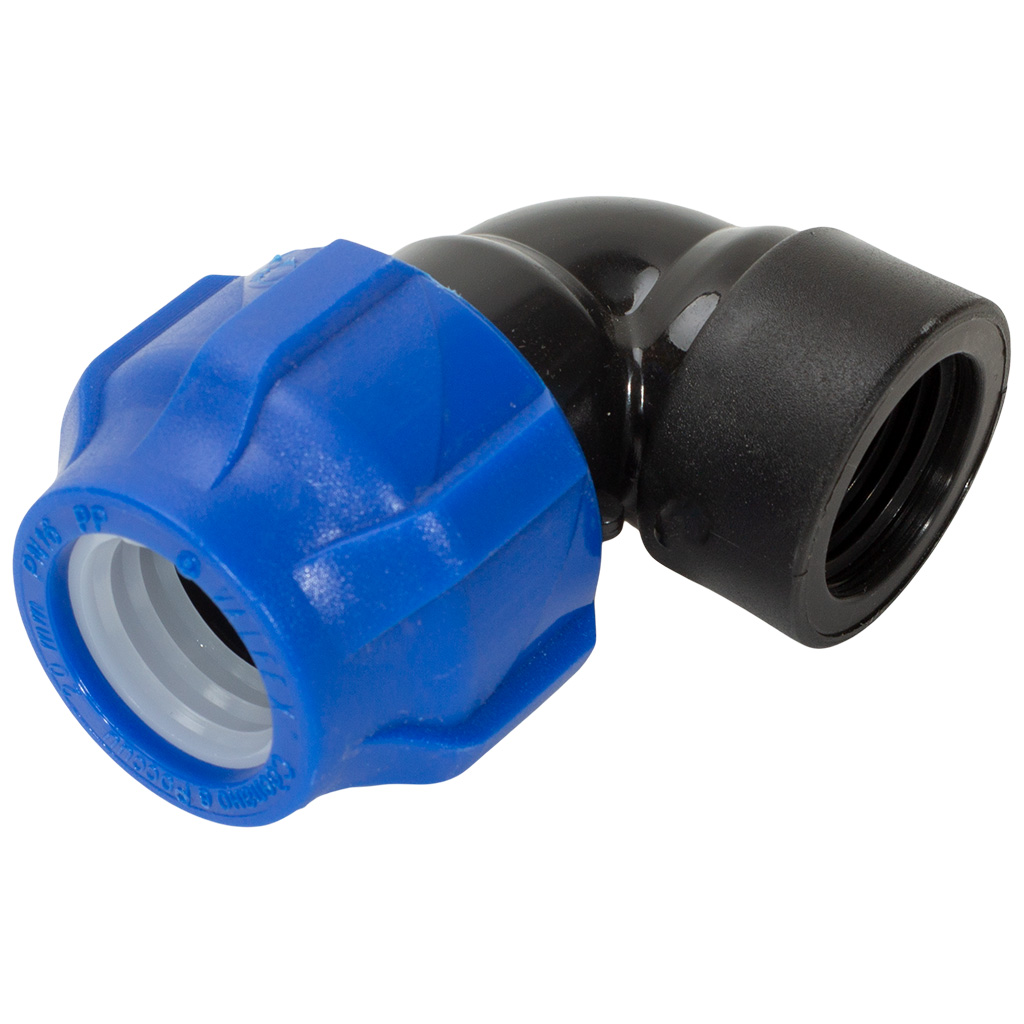 Отвод ПНД, ДУ20 х 1/2", с внутрненней резьбой