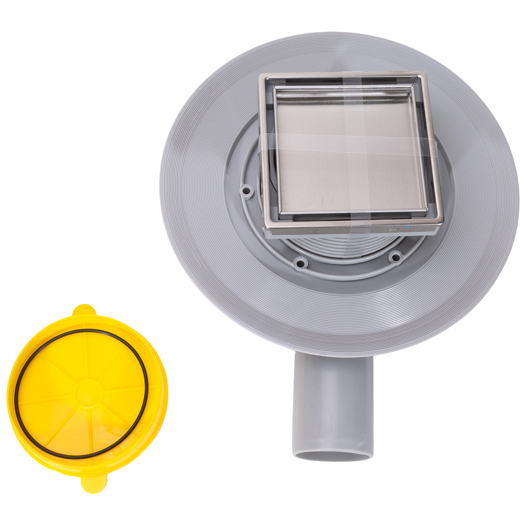 Трап Tim, горизонтальный выпуск, для внутренней канализации D50мм, 150х150мм