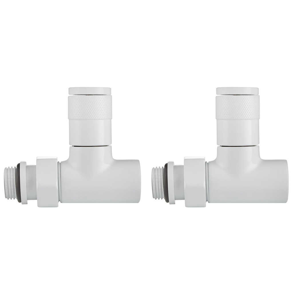 Набор дизайн-вентелей Royal Thermo Piano, белый, прямой, 1/2