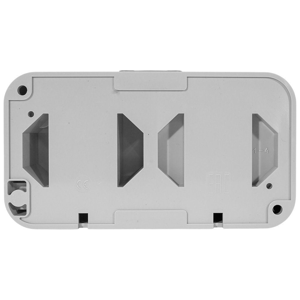 Блок открытой проводки Bylectrica Пралеска Аква, розетка+2 кл. выключатель, IP54, серый