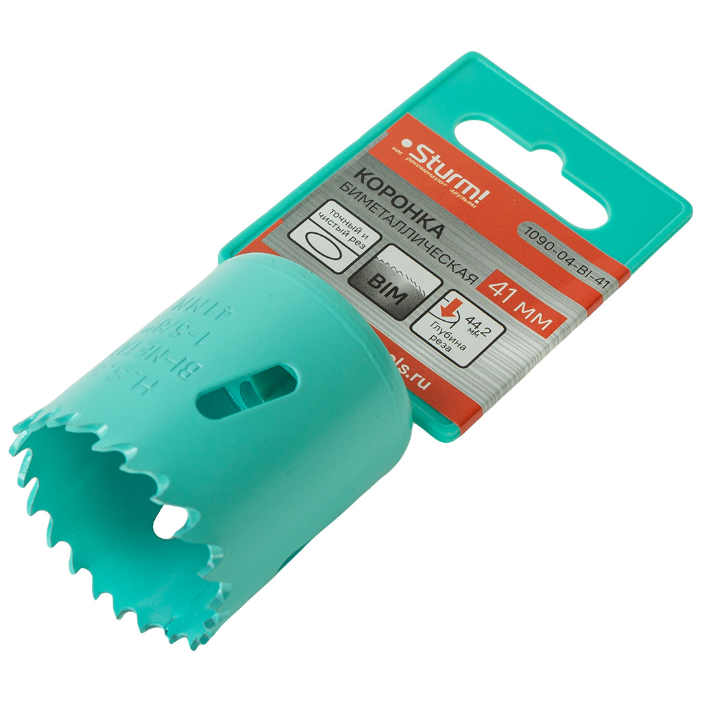 Коронка Sturm! биметаллическая, 41мм, по тонколистовому металлу, центрирующее сверло