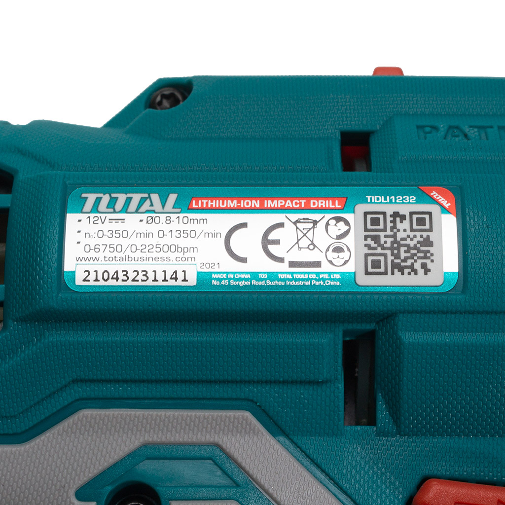 Дрель-шуруповерт аккумуляторная Total TIDLI1232, ударная, 12В