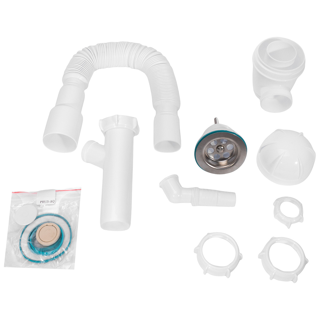 Сифон для мойки Aquant, с выходом под стиральную машину, D40-40/50мм, L700мм