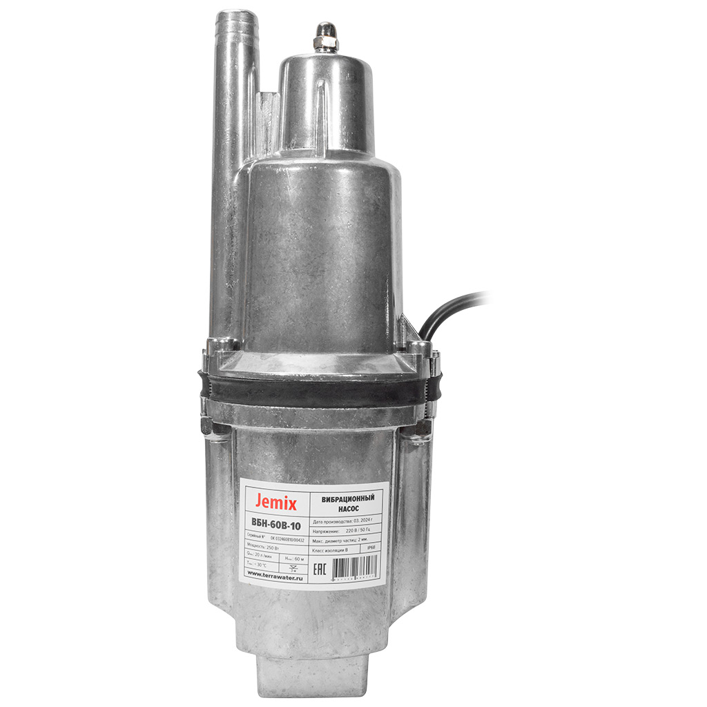 Погружной вибрационный насос JEMIX XVM60 T/10, верхний забор воды