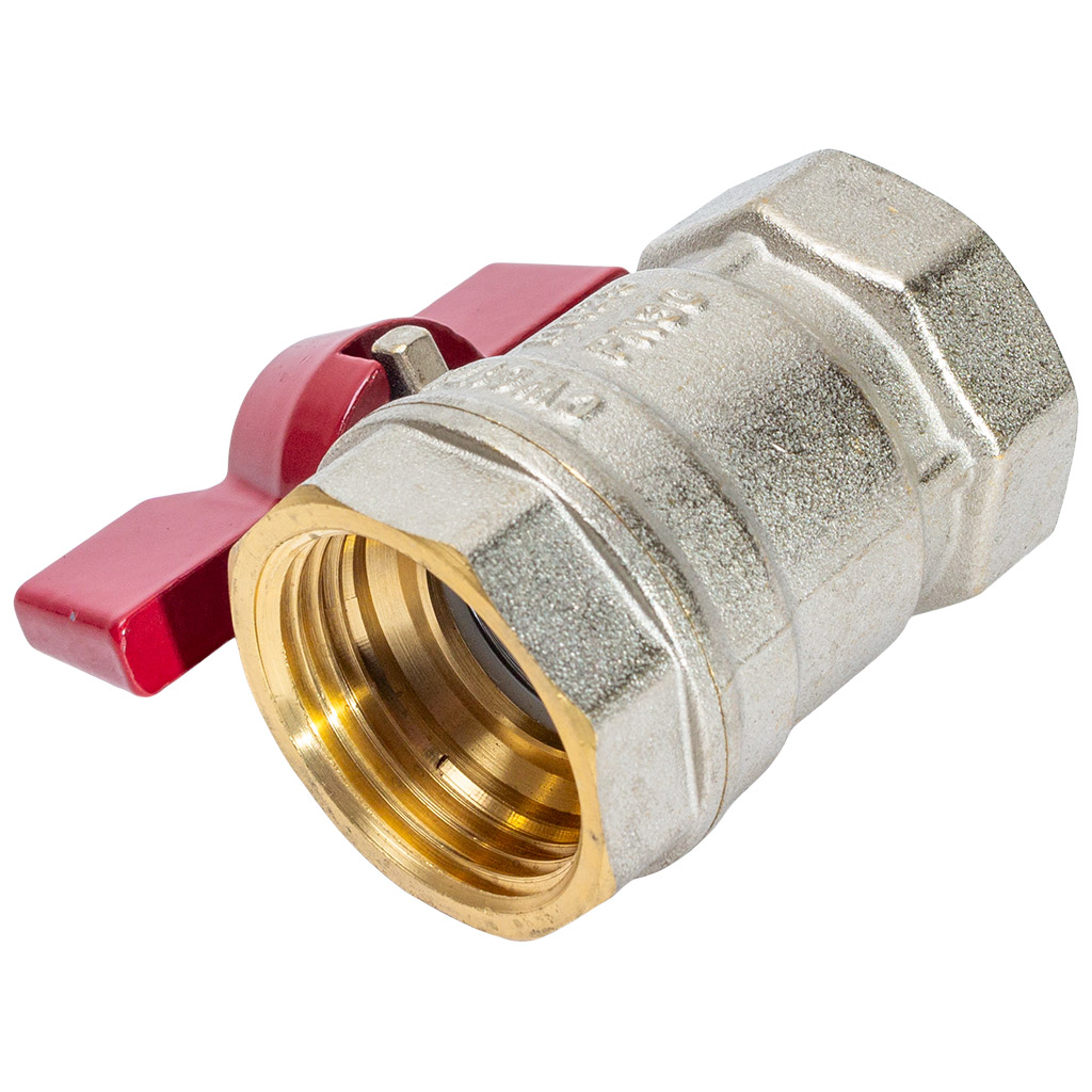 Кран шаровый для воды TIM, 1 1/2" г-г, бабочка