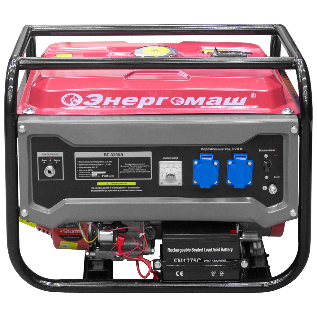 Генератор бензиновый Энергомаш БГ-3200Э, 3.0кВт