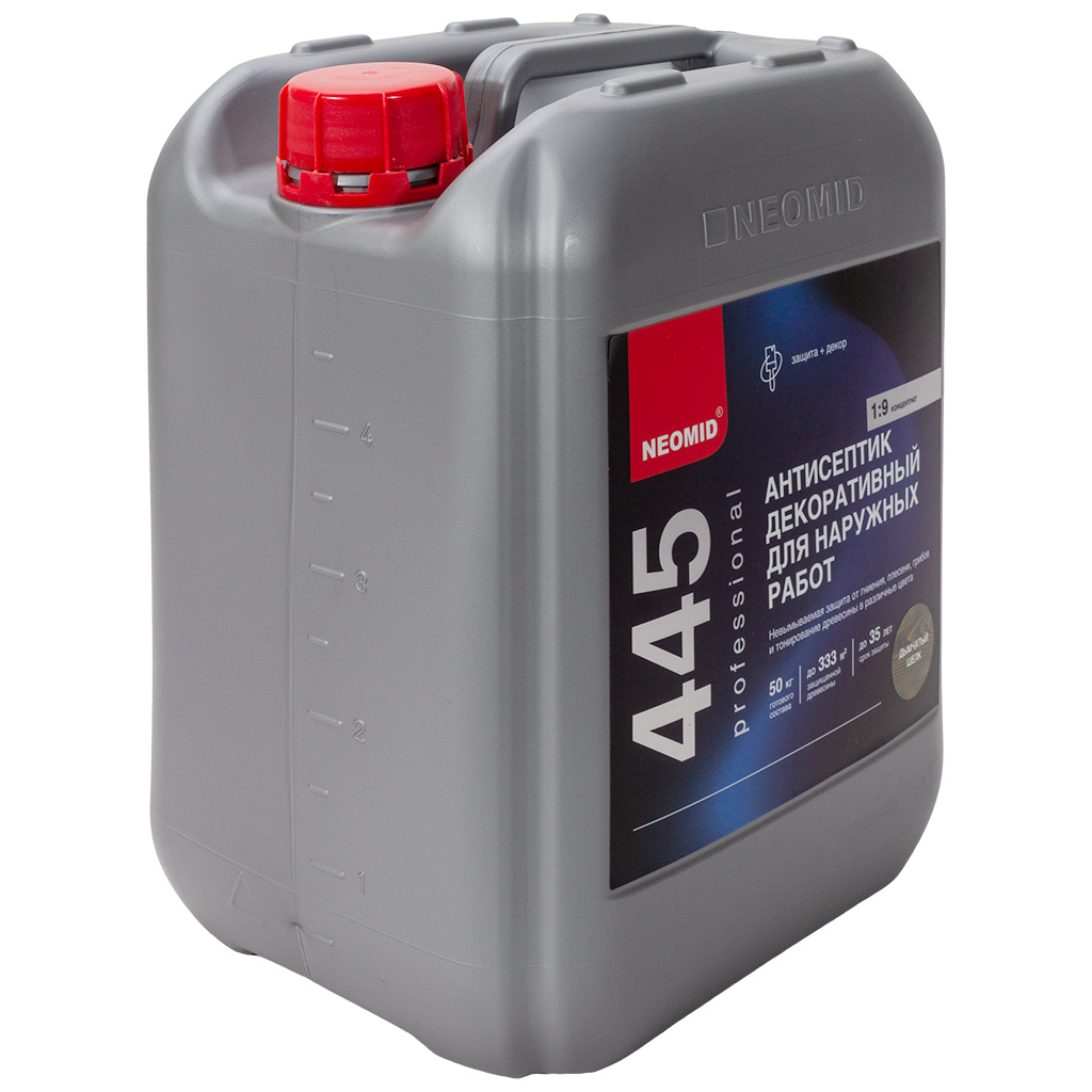 Антисептик Неомид декоративный для наруж. работ 445 дымчатый шелк, 5кг