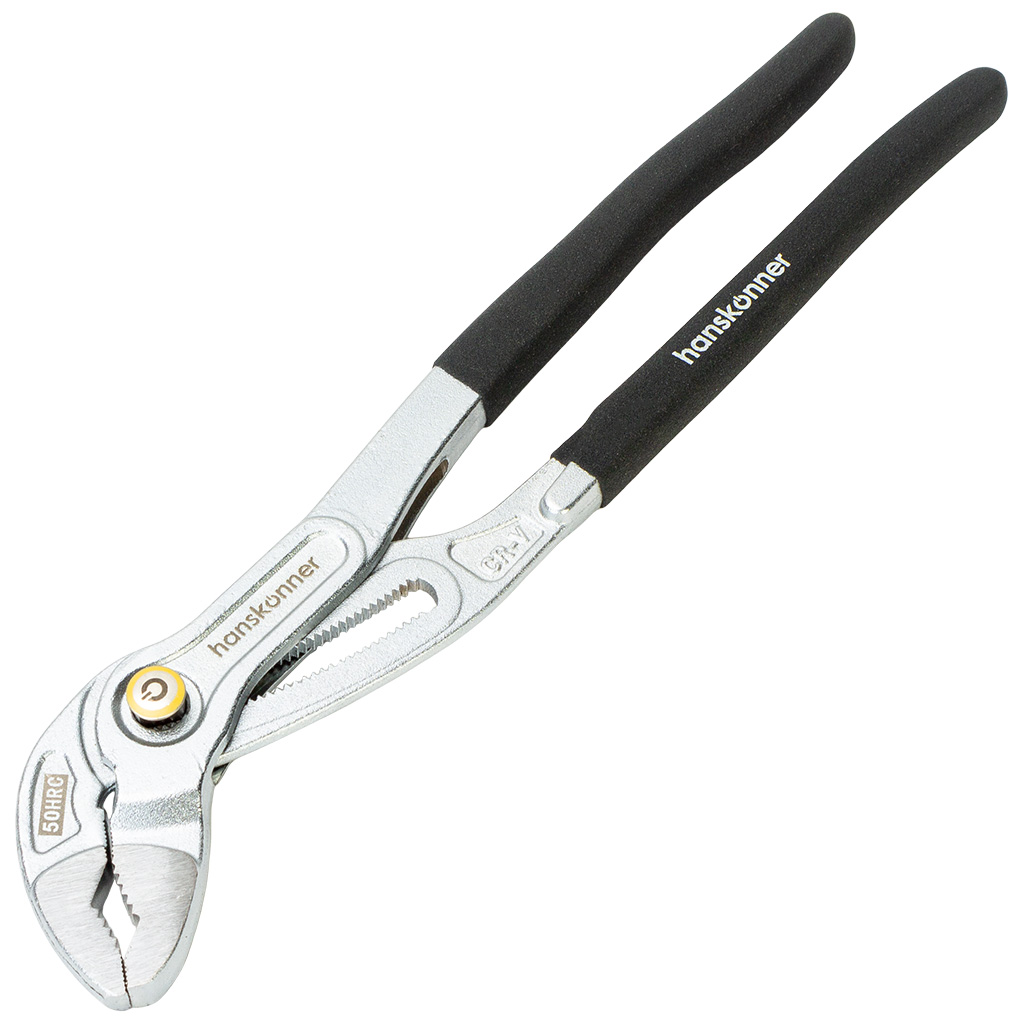 Клещи переставные Hanskonner, кнопочный шарнир, зев 70мм, 300мм