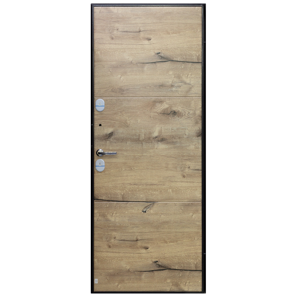 Дверь металлическая ISOTERMA Канадский Дуб пацифик горизонт, 860х2050х110мм, левая