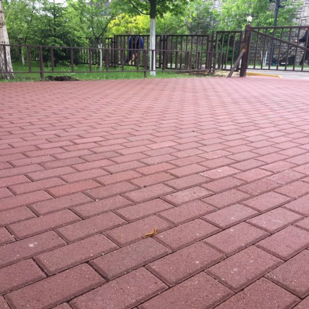 Плитка тротуарная прессованная "Брусчатка", ЯрСтрой, красная, 60х100х200мм, послойно, 44шт/0.88м2