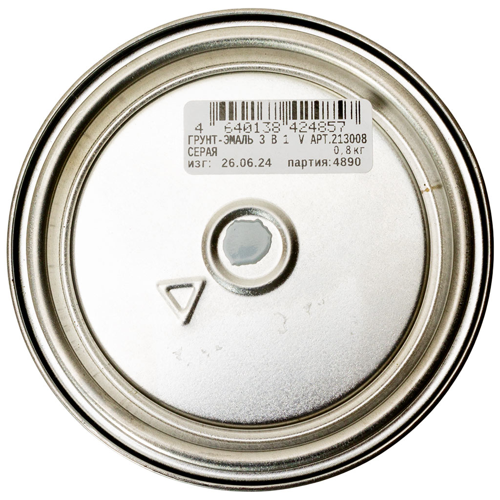 Грунт-эмаль "V" по ржавчине 3в1, серая, 0,8кг