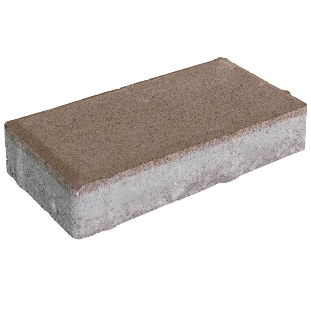 Плитка тротуарная прессованная "Брусчатка", Зенит Черноземье, коричневая, 40х100х200мм, послойно, 54шт/1.08м2