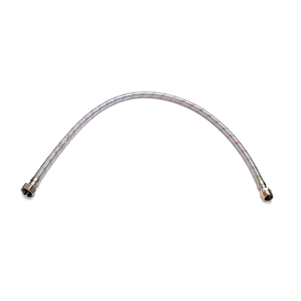 Подводка гибкая для воды ProFactor 1/2" г-ш, 80см, в силиконовой оплетке