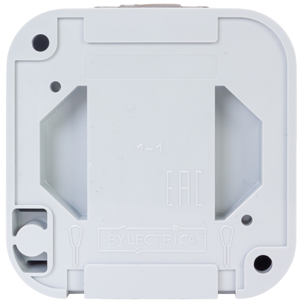Розетка открытой проводки Bylectrica Пралеска Аква, 1-местная, 16А, с заземлением, с крышкой, IP54, серая