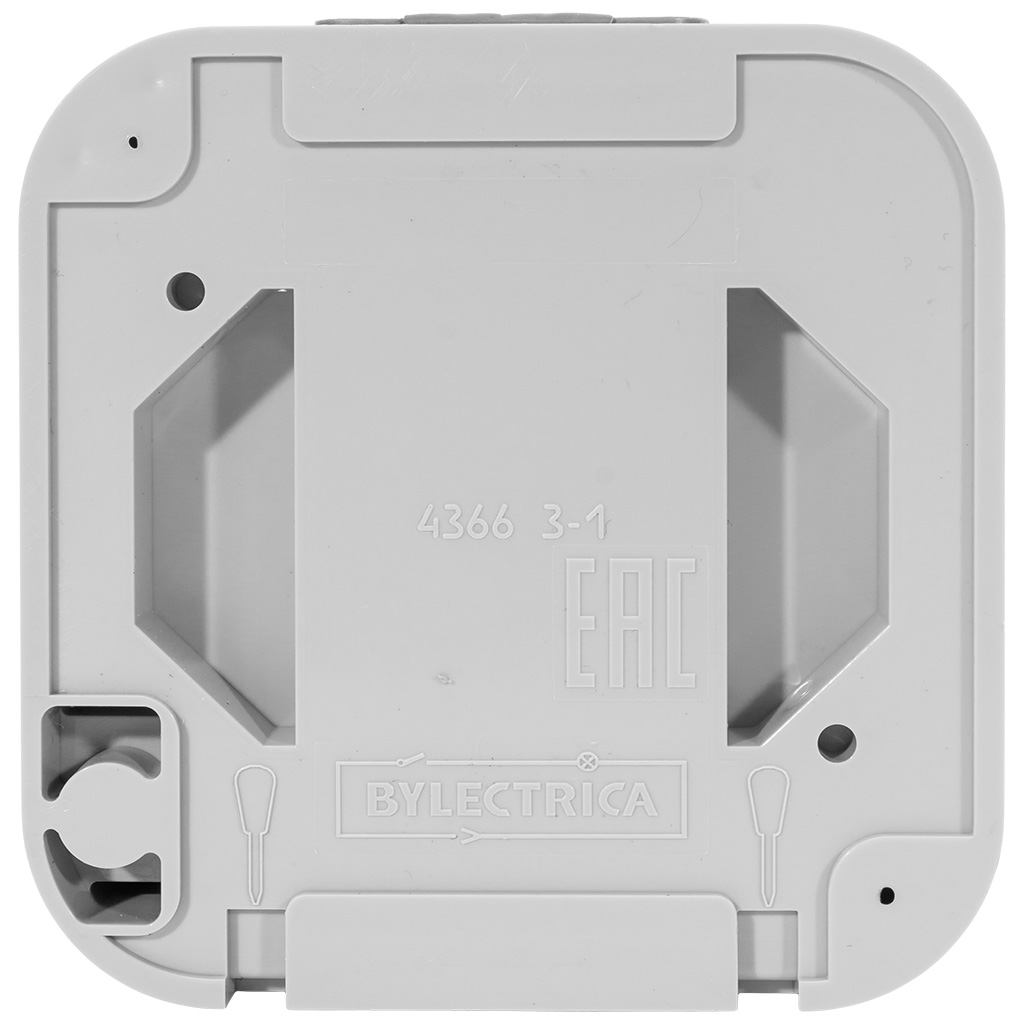 Выключатель открытой проводки Bylectrica Пралеска Аква, 2-клавишный, 6А, IP54, серый