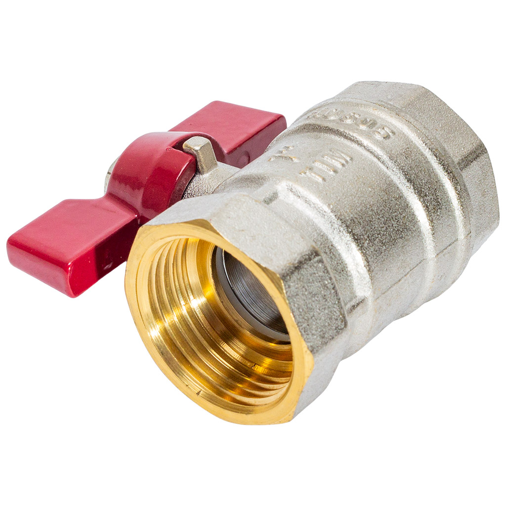 Кран шаровый для воды TIM, 1 1/2" г-г, бабочка