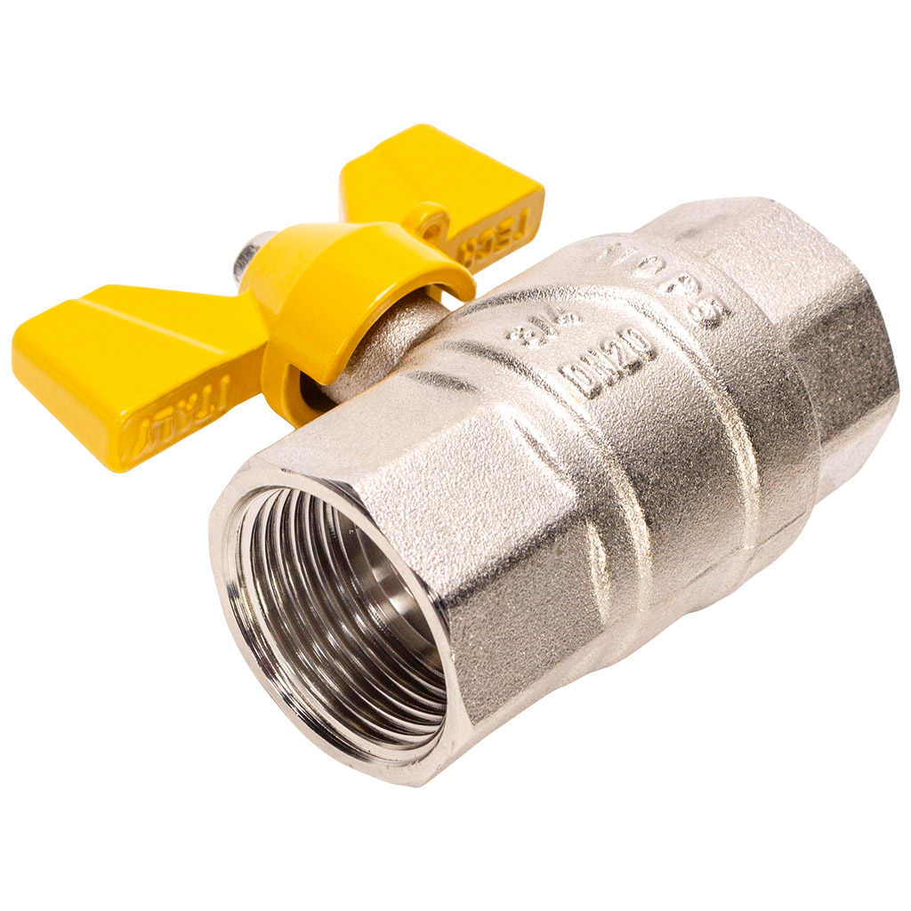 Кран газовый TIM, шаровый, 3/4'' г-г, бабочка