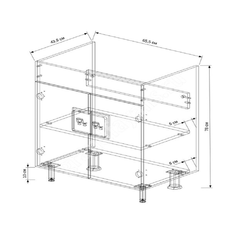 Тумба Braunsy 70 с умывальником Фостер 70/Como 70, белый шагрень