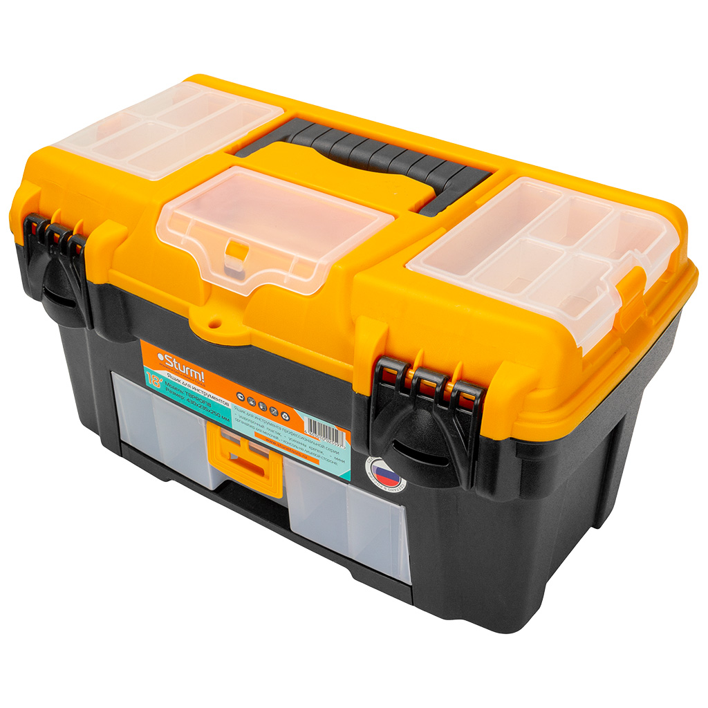 Ящик для инструментов Sturm!, пластиковый, 430х235х250мм.