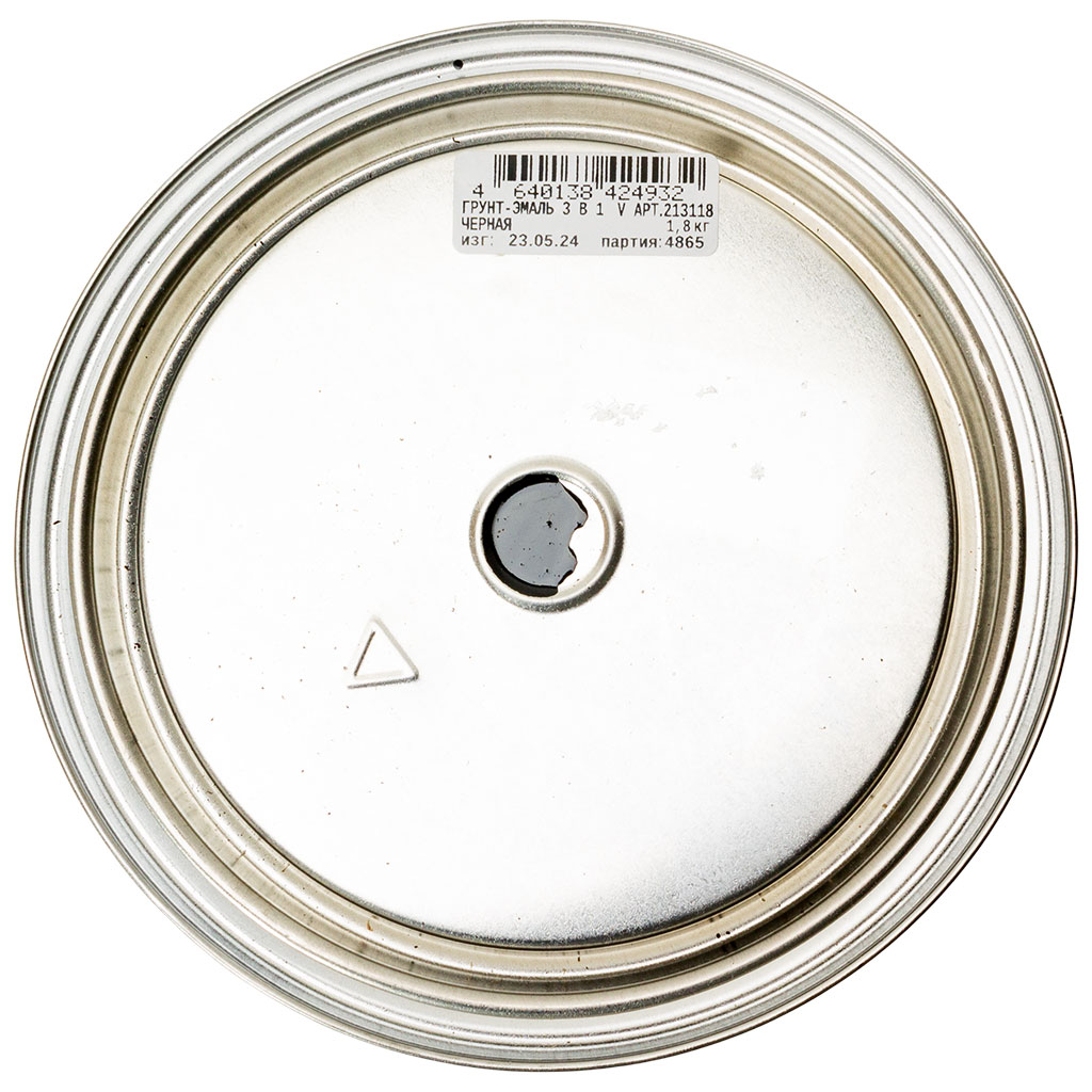 Грунт-эмаль "V" по ржавчине 3в1, черная, 1,8кг