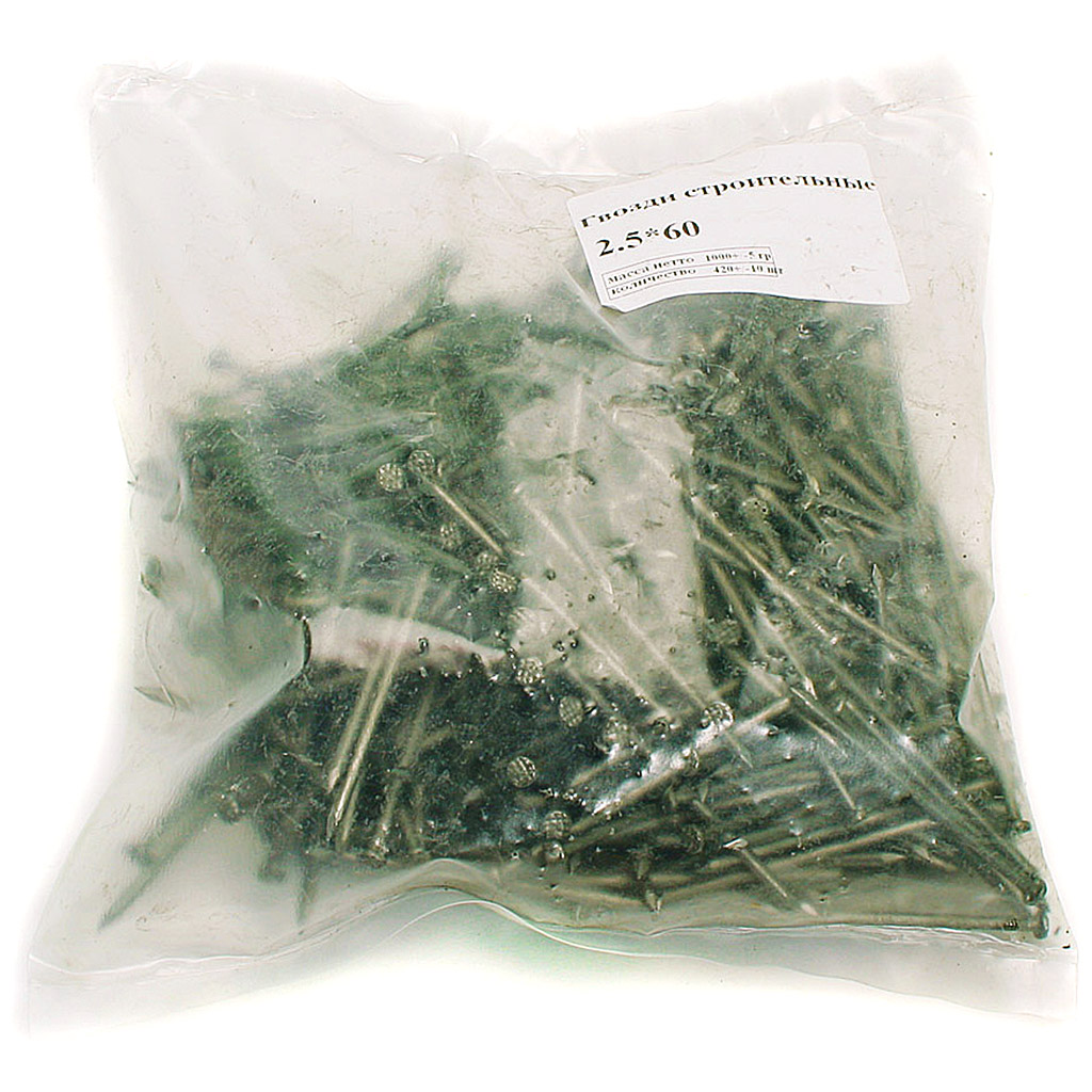 Гвоздь строительный 60мм, 1.0кг