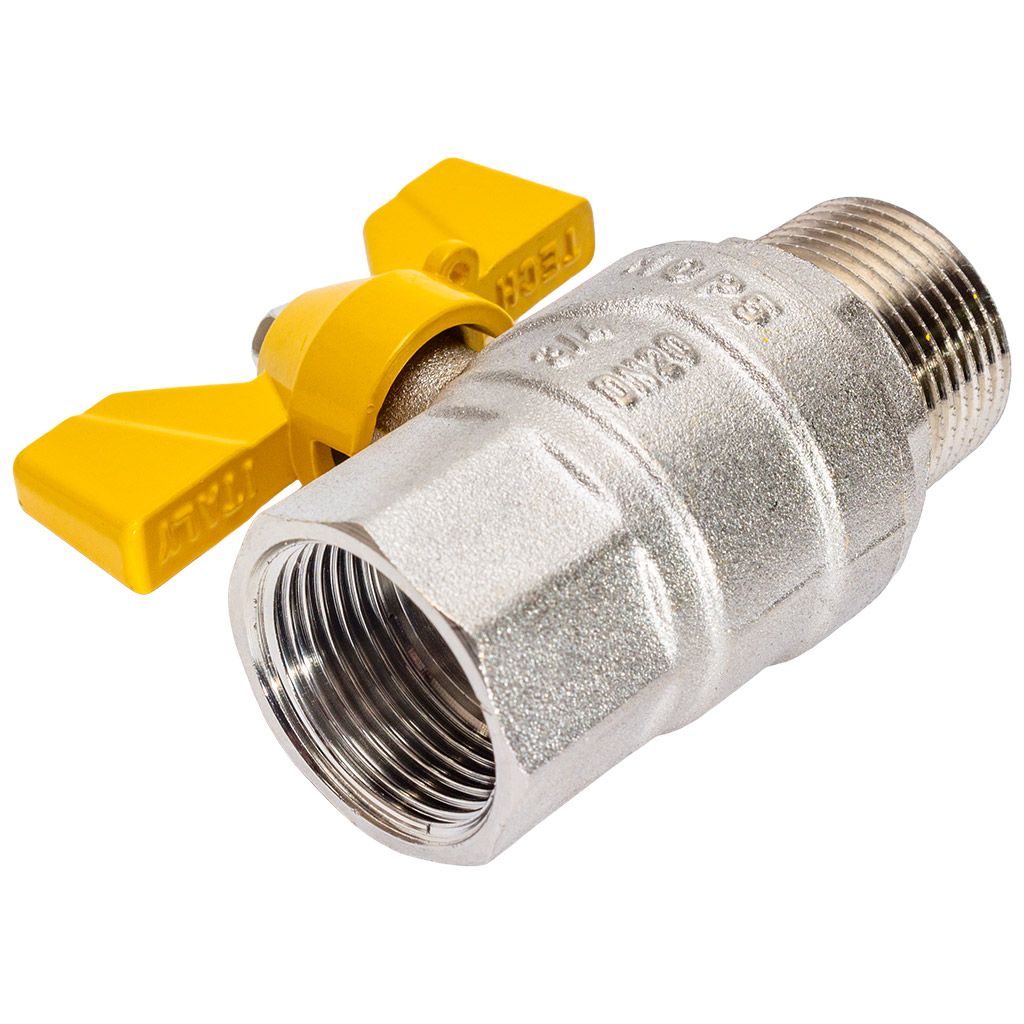 Кран газовый TIM, шаровый, 3/4'' г-ш, бабочка