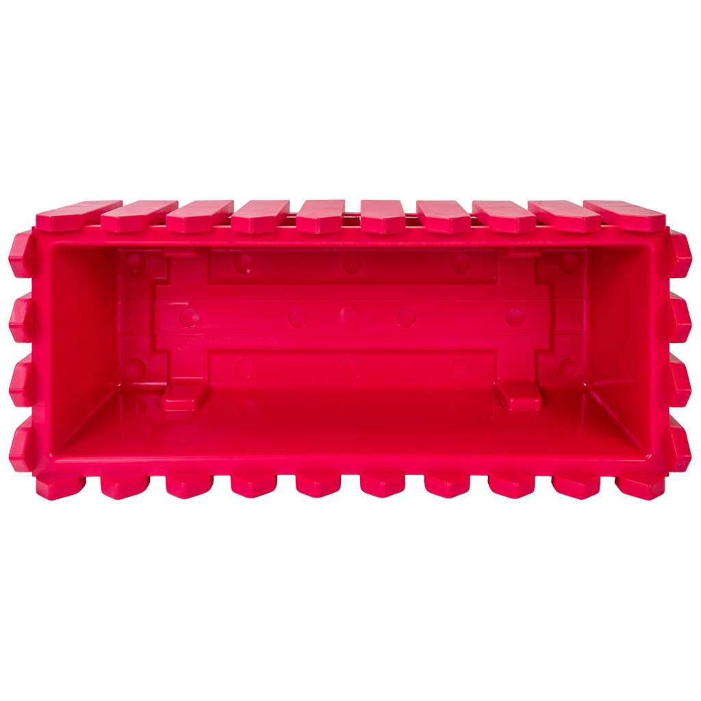 Кашпо Лардо, квадратное, прямоугольное 468х188х160, пластик, ярко-красный фото №1