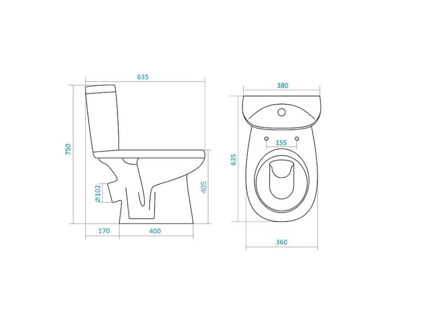 Унитаз-компакт Santek Анимо, двухрежимная арматура, нижняя подводка, выпуск косой