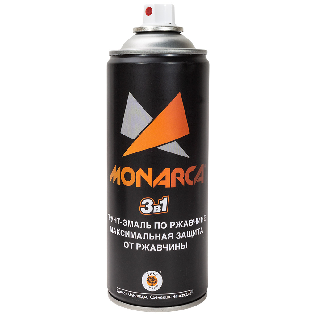 Грунт-эмаль аэрозольная 3в1 Monarca, черная матовая 520мл