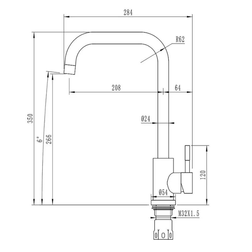 Смеситель Mixline ML-GS12, антрацит, для кухни