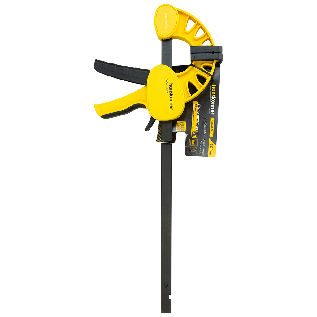 Струбцина пистолетная Hanskonner, нейлоновая, 300мм