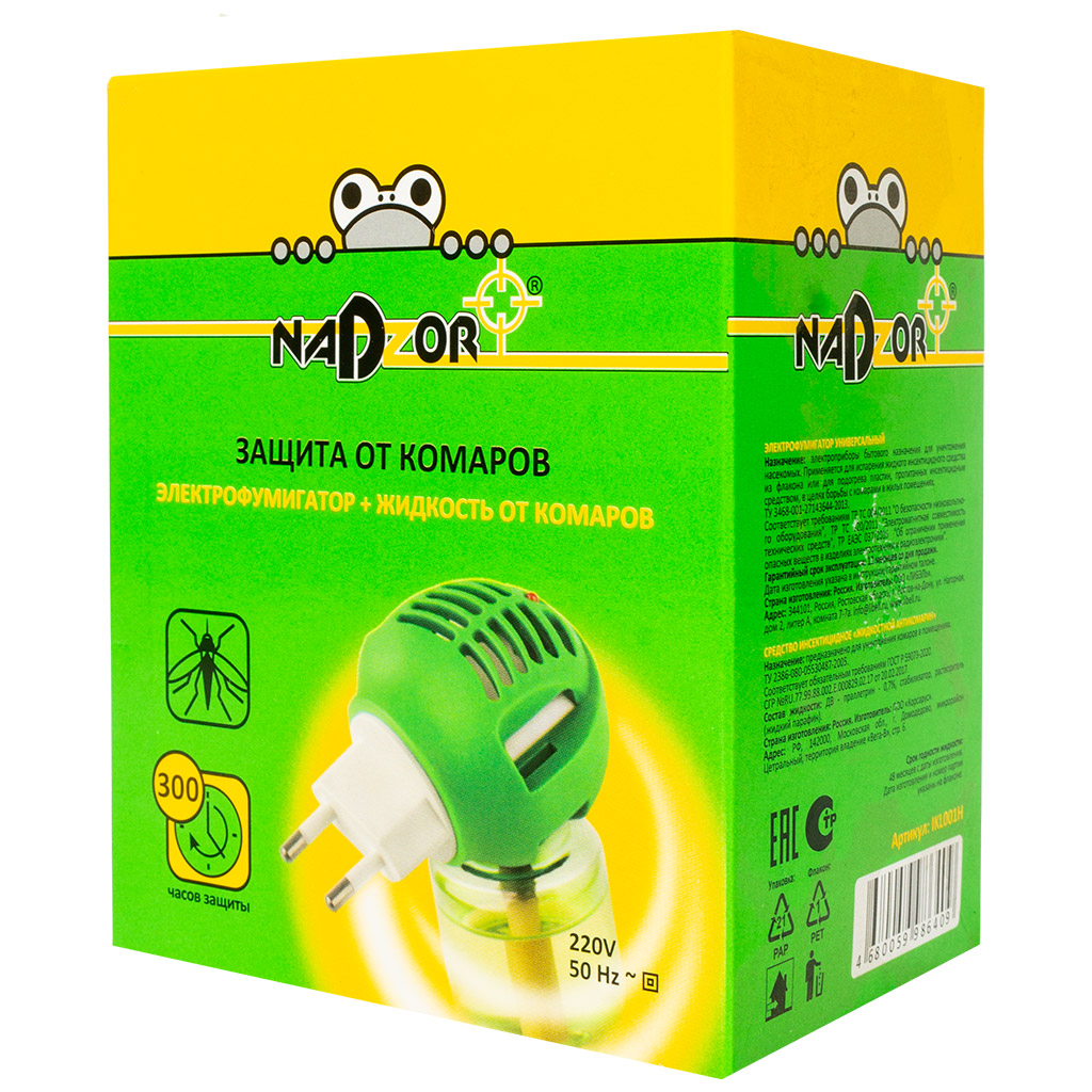 Комплект Nadzor, жидкость 30мл + фумигатор пластины