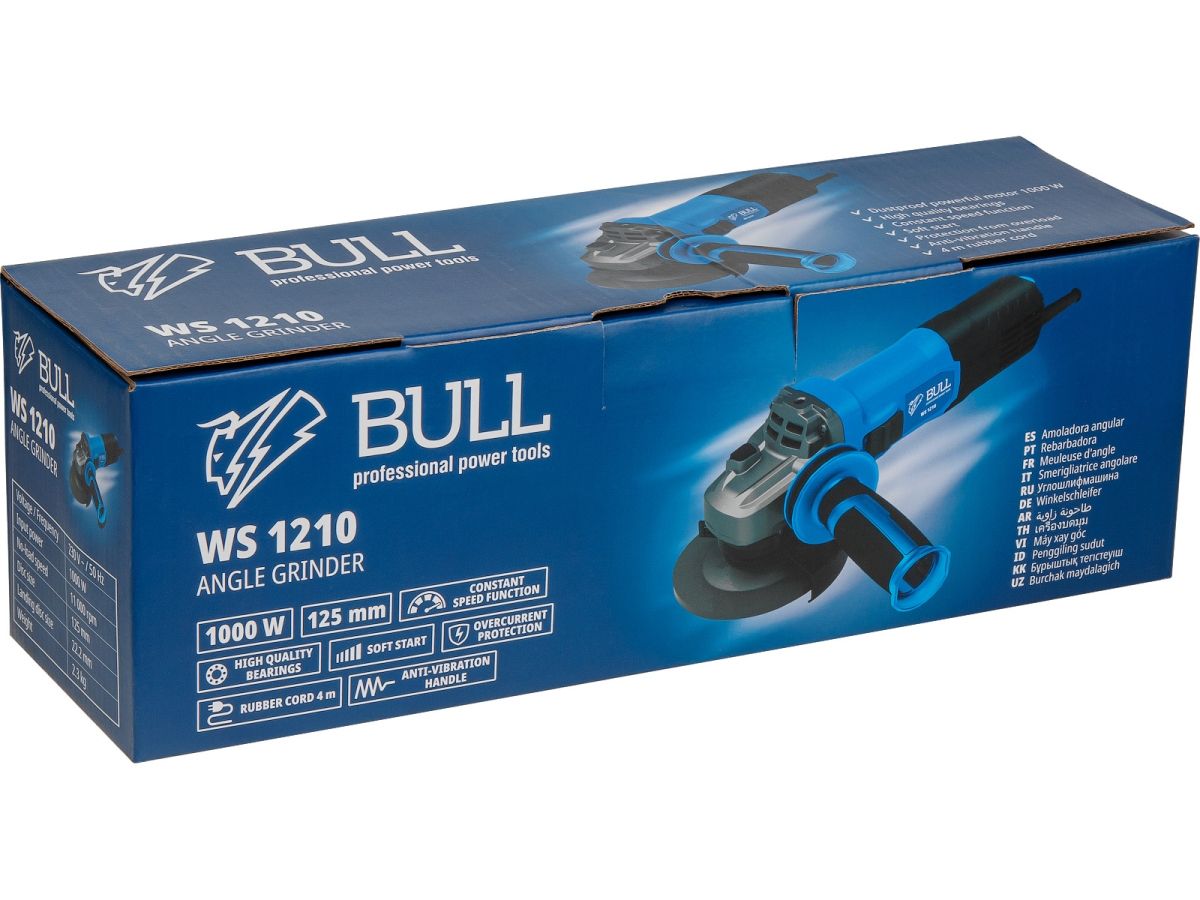 Углошлифовальная машина Bull WS 1210, d-125мм, 1000Вт